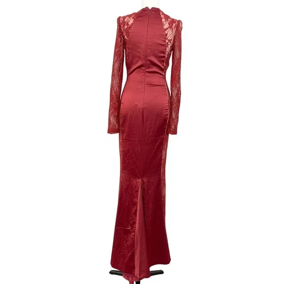 sachin and babi light blue dress MANDALAY‎ Julian Joyce Burgundy Unconventional Lace Maxi Dress Holiday Gown  Sz 4